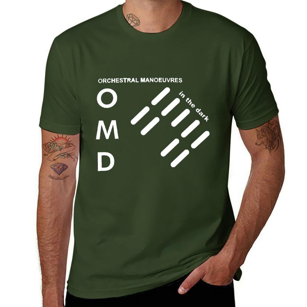 Omd T-Shirt Summer Clothes Plain Men's Cotton T-shirt
