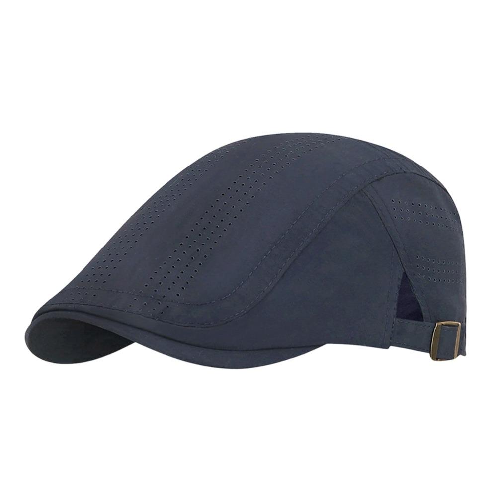 Fashion Summer Beret Hat Quick-Drying Adjustable Sun Cap Solid Color Casual Cabbie Hat Golf