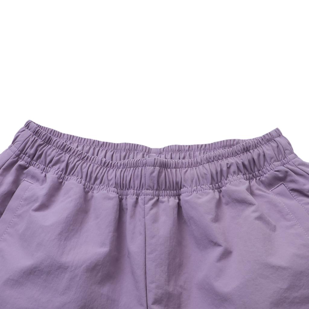 Li Ning Sports Fashion Series Solid Color Mid Waist Cuffed Loose Knit Joggers Women Joggers Mist-Purple AYKR442-3