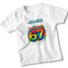 I Was 6 Now I'M 7 Boys 7Th Birthday TShirt Graffiti Style Kids Personalised Tee
