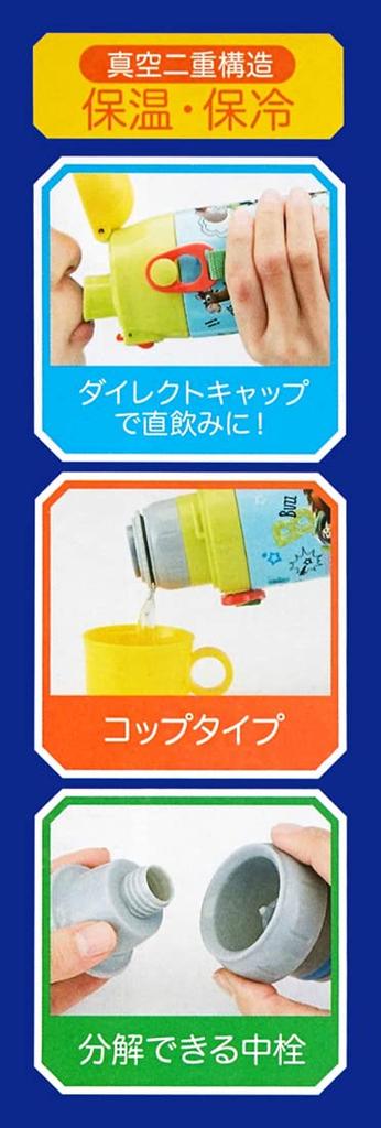 Skater Stainless Steel Water Bottle with Sumikkogurashi School Girl Kids' 2-Way Cup, 580ml, Design, SKDC6-A