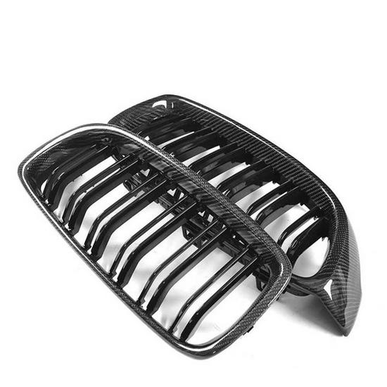 Glänzende Schwarze Carbonfaser Doppelsteg-Kühlergrill für BMW 4er F32/F33/F36/F82 50 black