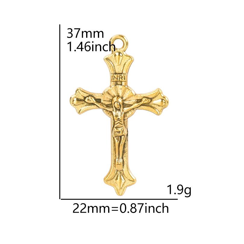 5Pcs Crosses Pendant Charms For Jewelry Making Supplies Christ Handmade Necklace Earrings Charm Gold Color Accessories Wholesale