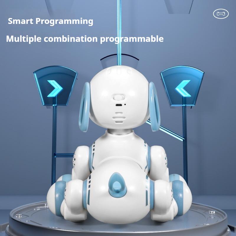 6601/6602 Intelligent Induction Robot Dog Electric Programmable Stunt Plaything Sings Dances Early Education Storytelling For Kids