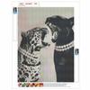 Jaguar vs Panther DIY Diamond Art Painting Kit with Shiny Resin Diamonds for Adults Relaxing Craft Wall Decor and Handmade Gift Idea Set Decor
