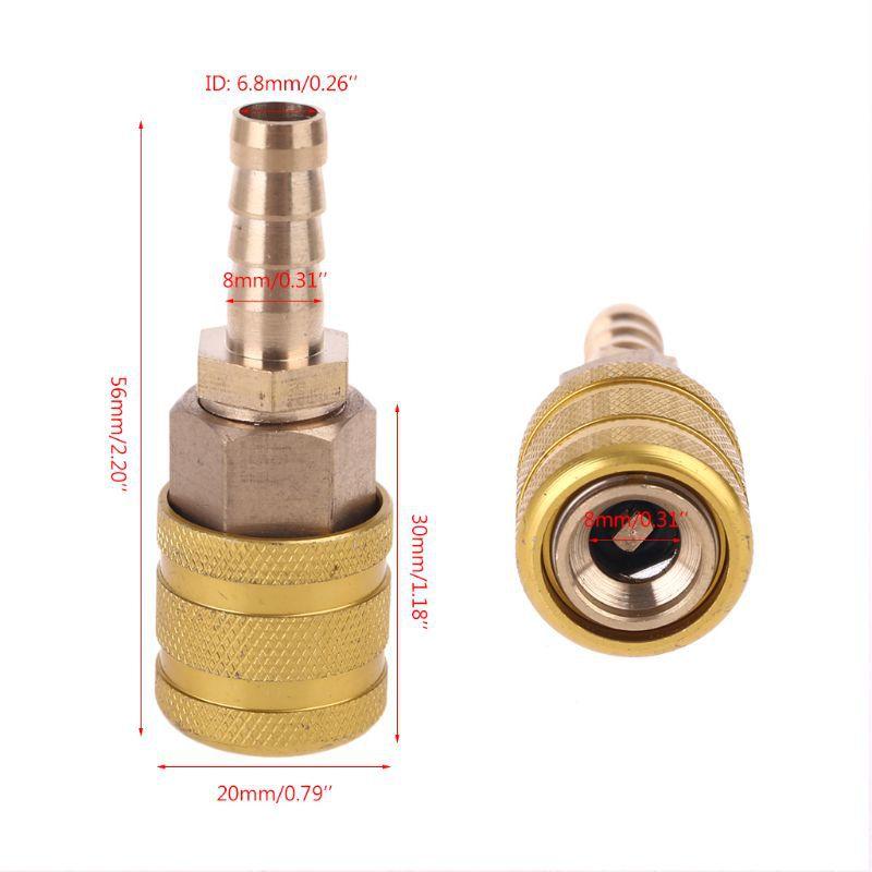Hardwarová spojka a zástrčka 8mm 6.5MM Pevná mosaz Rychlospojky pro vzduch 1/4" NPT Zesílená měď Nafukovací spoj