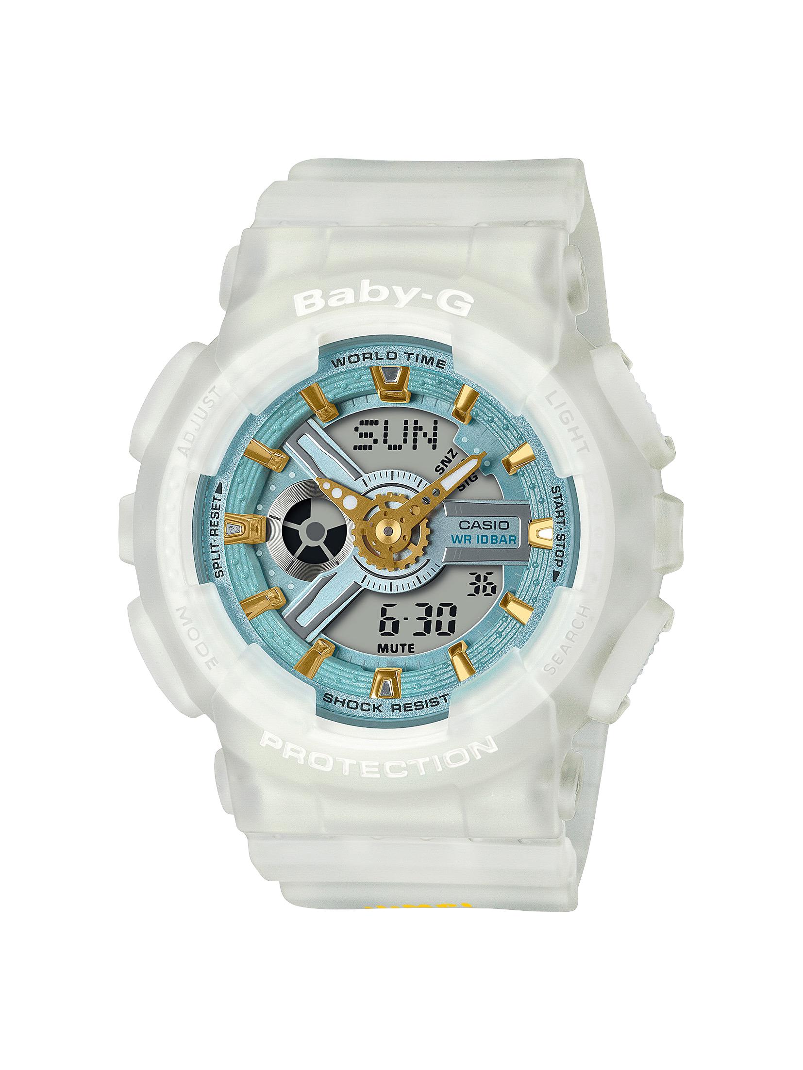 

Casio Men s Resin 100M Water Resistant Analog Shock Resistant Quartz Watch BA-110SC-7APRB білий