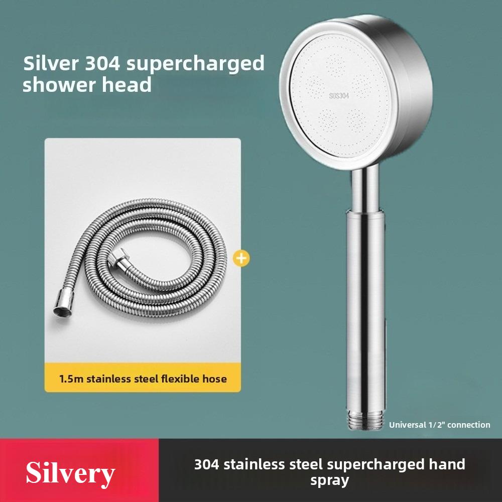 304 Stainless Steel Bathroom Handheld Shower Head High Pressure Water Saving Sprayer Nozzle Supercharged Rainfall Showerhead