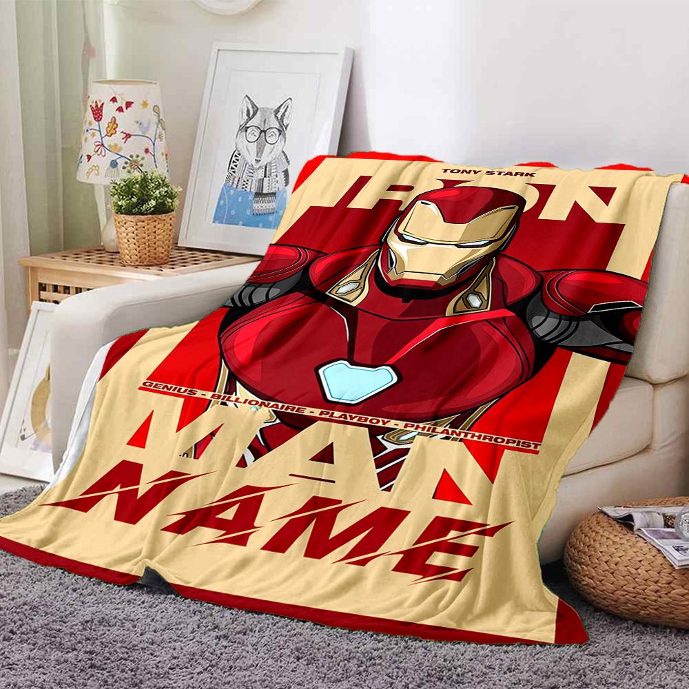 Custom Name Iron Man: Hero's Journey Blanket for Couch & Bed, Plush Cozy Fuzzy Blanket Super Soft & Warm Blankets for Fall and Winter. 090810