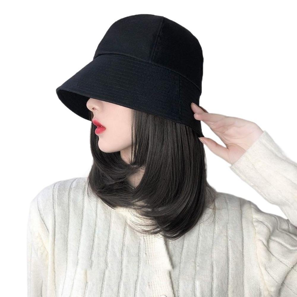 

Накладка для волос Шляпа рыбака Парик Шляпа-ведро Летняя солнцезащитная кепка Парик Уличный