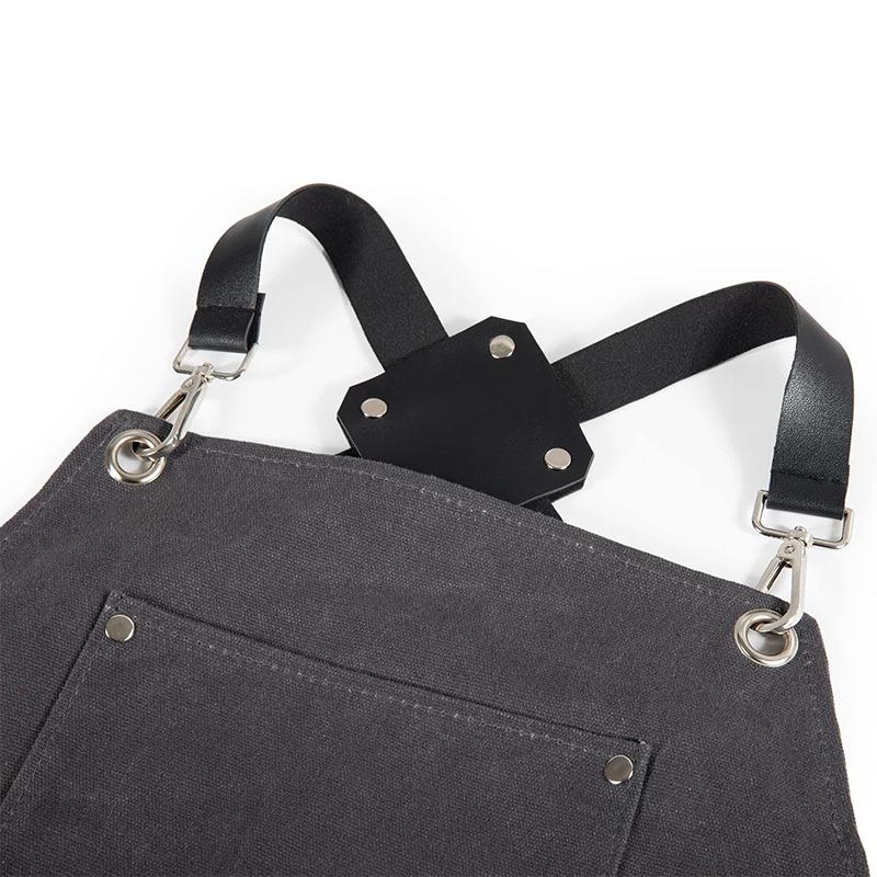 Neue Canvas-Schürze mit mehreren Taschen und Kreuzrücken: Stilvolle Schürze für BBQ, Küche, Koch und Backen