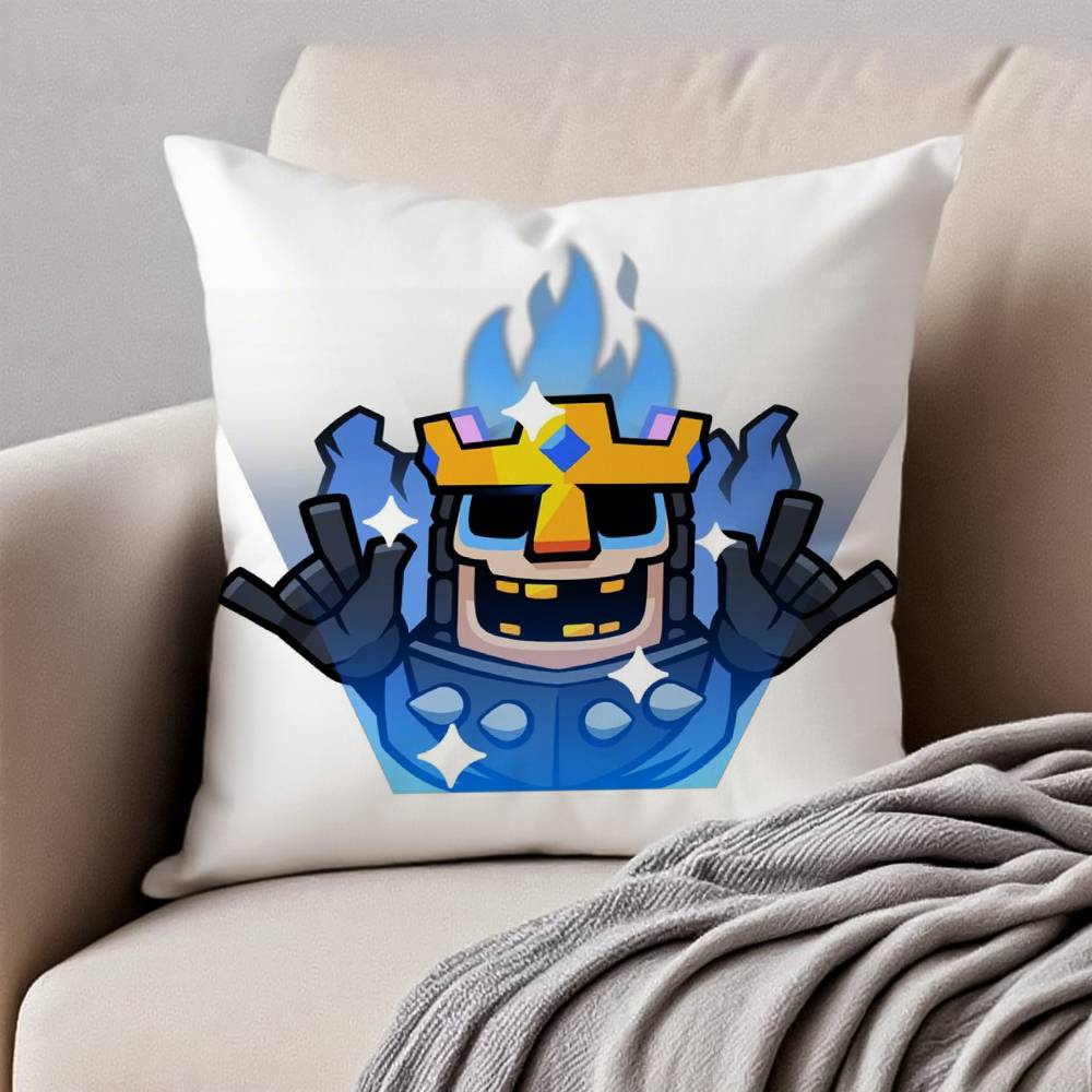 Anime C-Clash R-Royale Pillow Case Anti-dustmite Pillowcase Invisible Zipper Silky Short Plush Sofa Cushion Cover