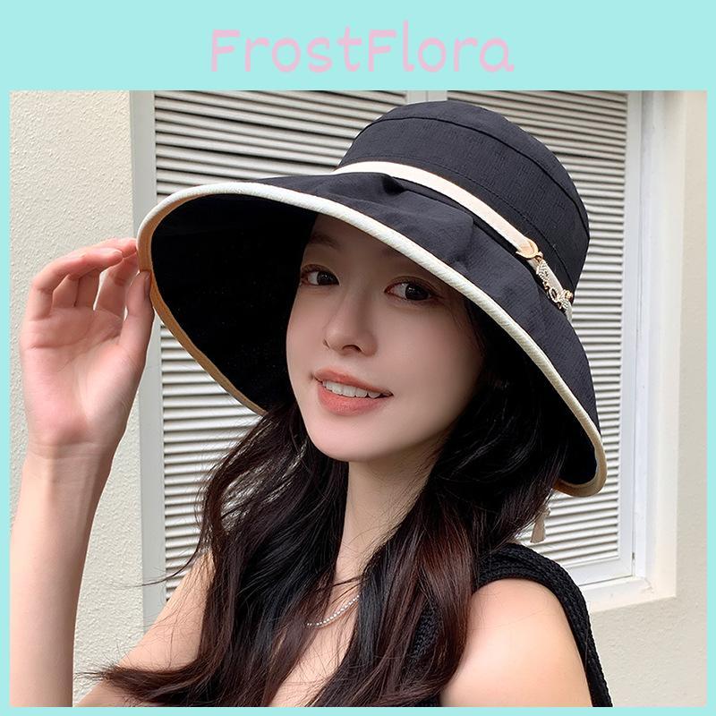 Summer Sun Protection Bucket Hat With Wide Brim For Women Outdoor Casual Fashion