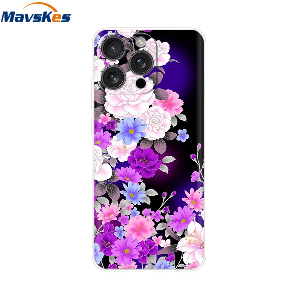 For iPhone 16 Pro Max Case Shockproof Silicone Bumper For Apple iPhone 16 Pro Max Plus Cover Soft TPU Phone Protector Shell Para