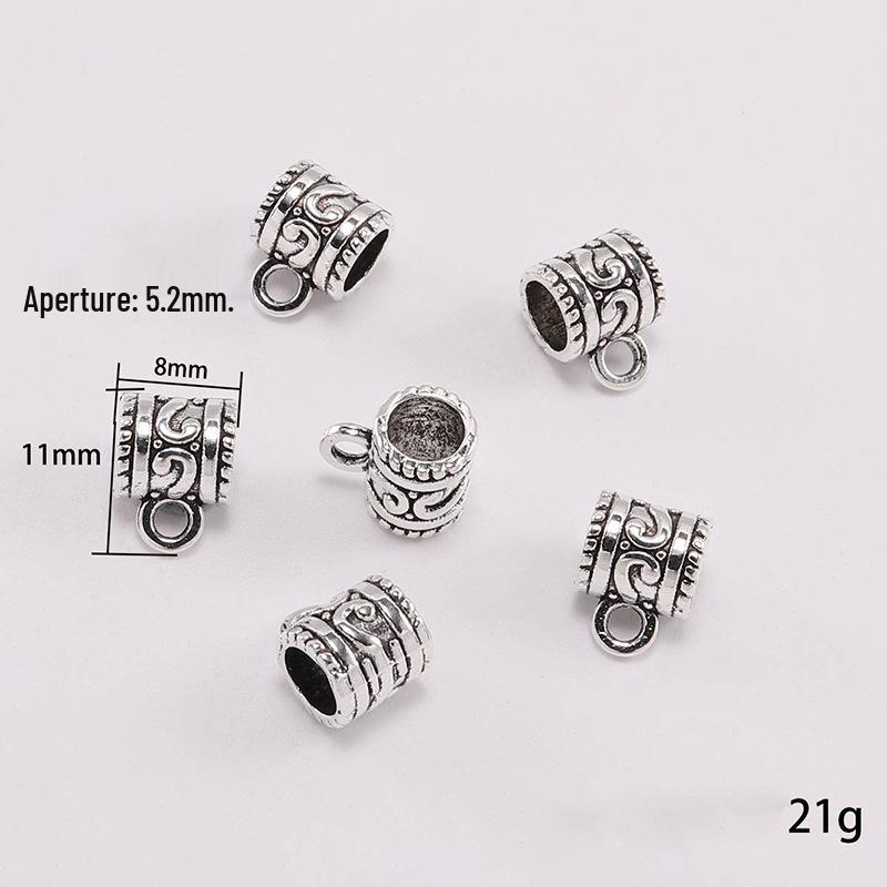 Retro Alloy Bracelet Buckle: Large Hole Three-Way Bead for DIY Necklace Pendant Jewelry