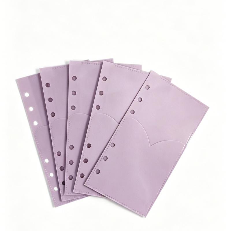 A6 Colorful Heart Double-layer Pocket Divider Pockets Folders Notebook Divider Page Waterproof PVC Leaf Document Filing Bag