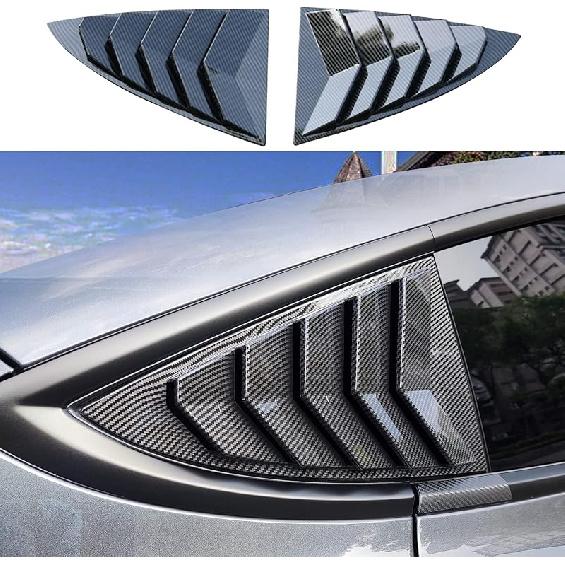 YHCDSEA For Model 3 Rear Side Window Shutter Cover Louver Sport Style Cool Exterior Decoration Fit For Tesla Model 3 2017-2025 Accessories (Glossy
