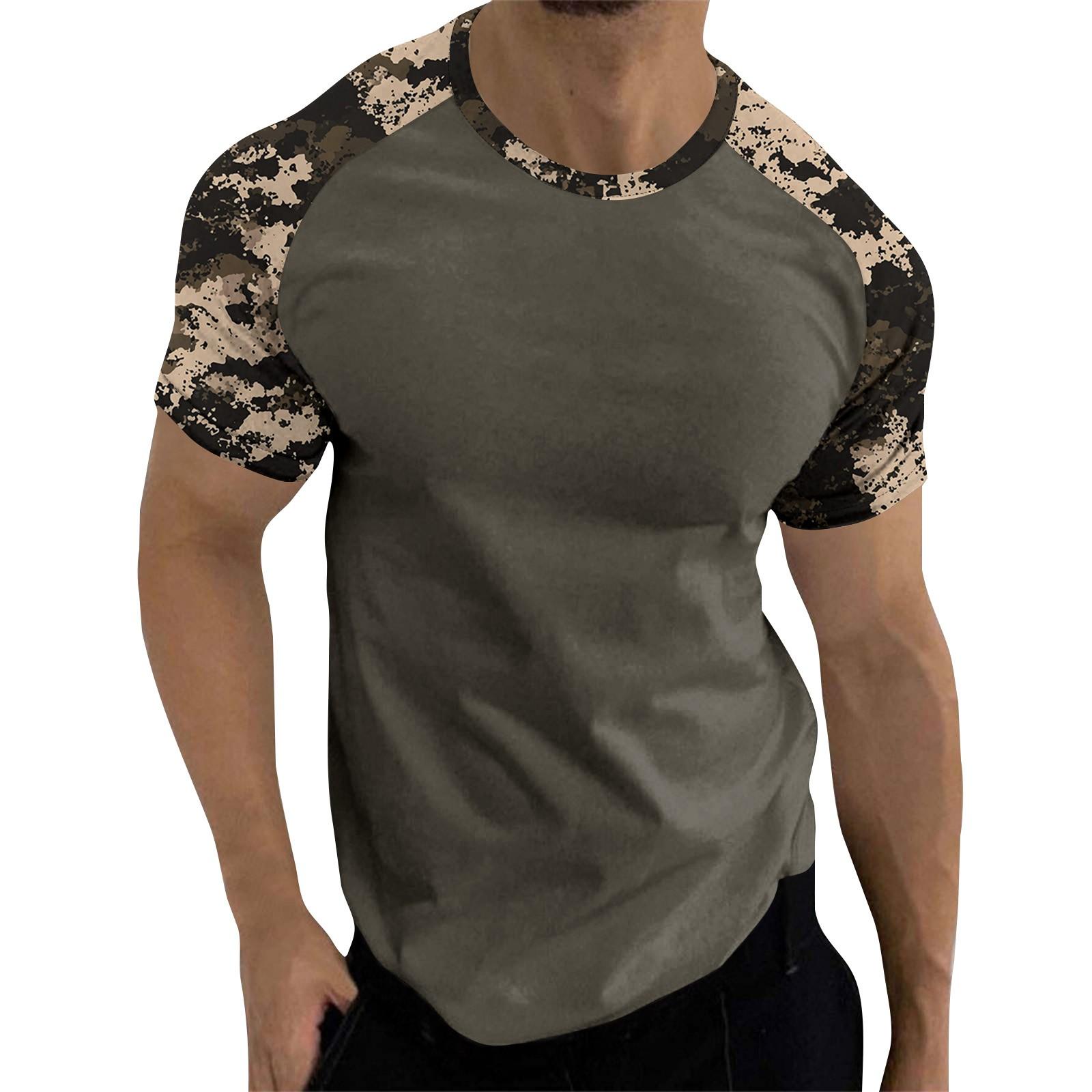 

Camouflage Style Printed Raglan Sleeves Men s Short Sleeved Top M верблюд