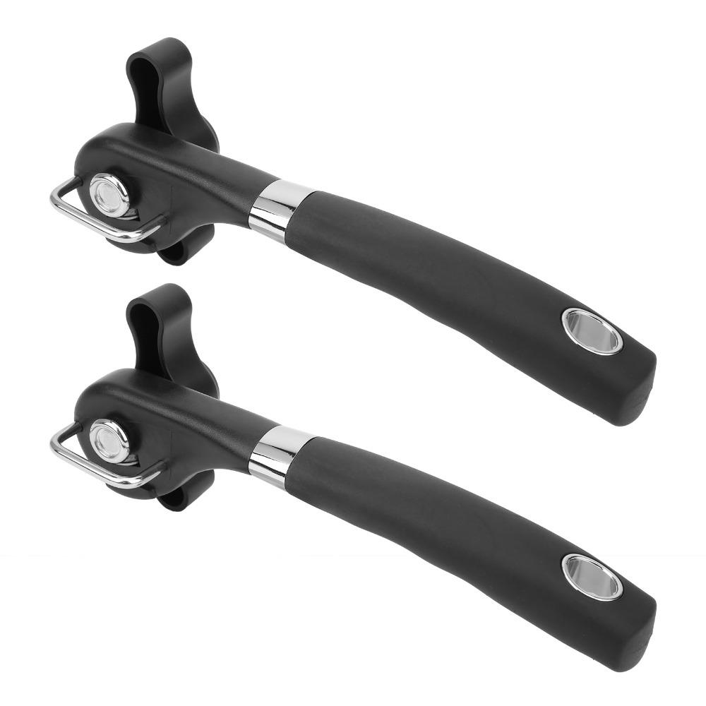 2pcs Food Grade Material Manual Handheld Can Opener Easy Turn Knob Side Cut Can Opener For Adults