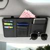 Leather Car Sun Visor Multi-Functional Clip: ID, Card & Glasses Holder