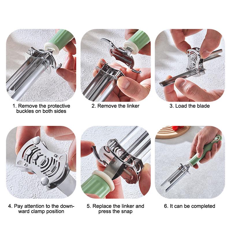 Verstellbarer Obst- und Gemüseentkerner, verbesserter 2-in-1 Paprikaschneider und -entkerner, zum Entfernen der Kerne von Obst und Gemüse