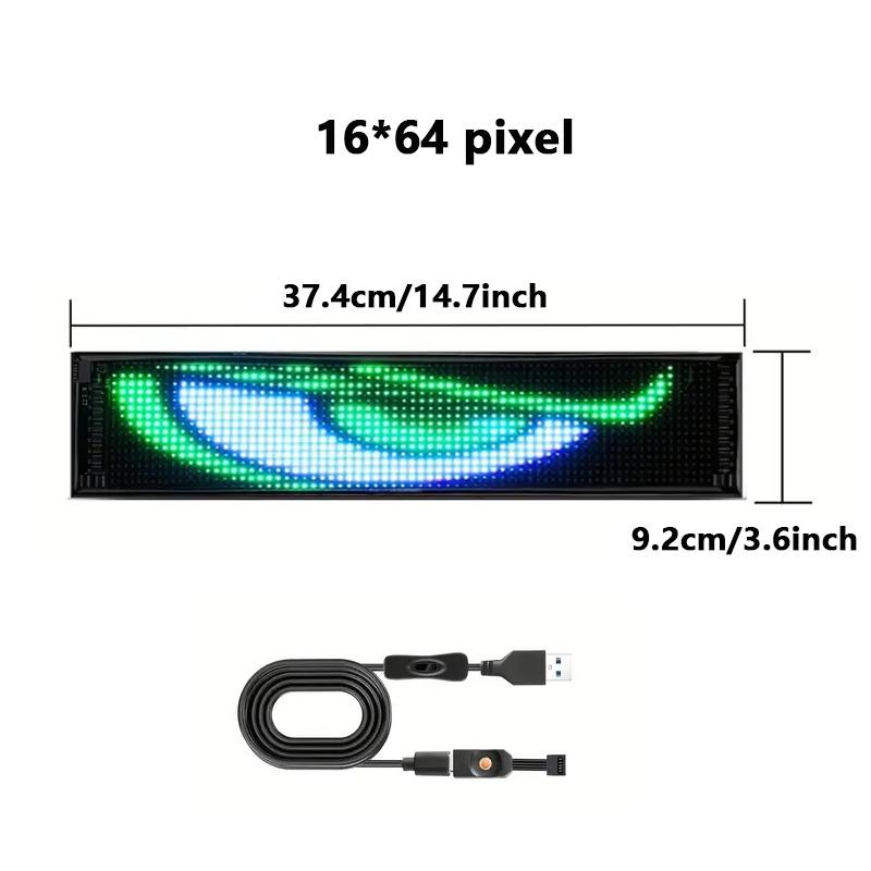 2PCS Car Devil Eyes Light LED Flexible Screen Custom Text Programmable Animated Signs Matrix Panel for Car Truck SUV Windshield