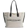 Excellent Tote Bag ROSEAU ESSENTIA Canvas and Leather Shopping Bag Used