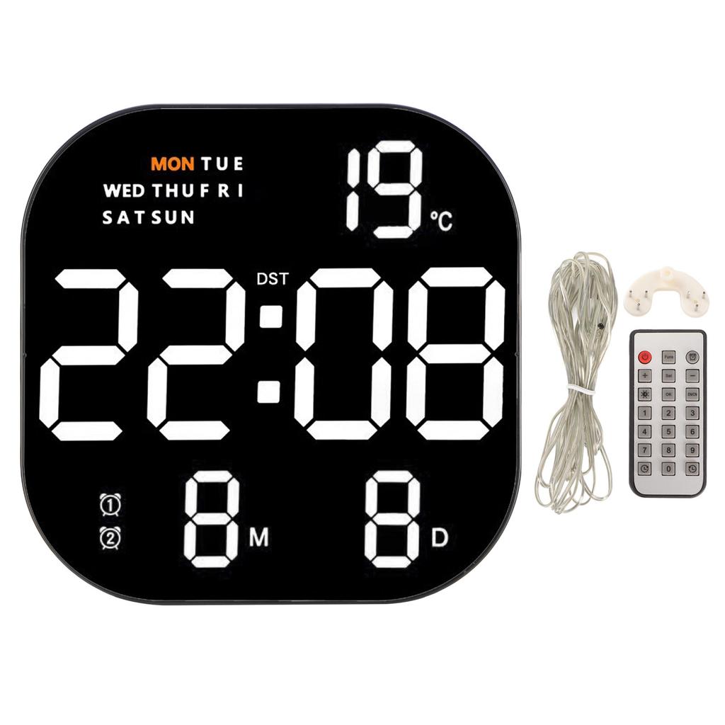 Digital Clock Large Screen LED USB 5V Remote Multifunctional Temperature Month Display Luminous