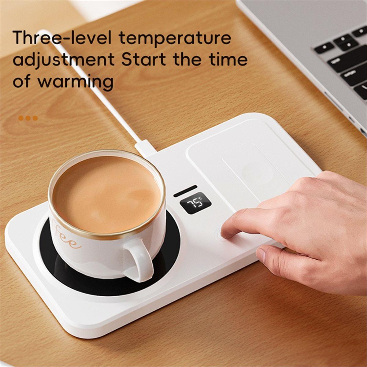 

2 in 1 Wireless Charger Multi-Functional Cup Heating Pad 3 Gear Temperature for Milk B US Plug China Mainland