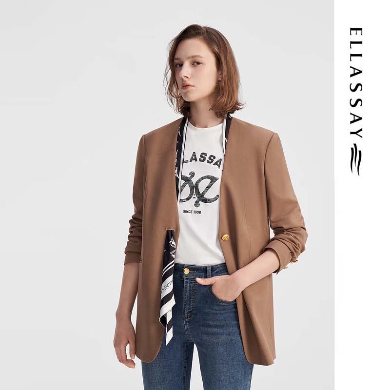 ELLASSAY Women s Scarf-Decorated Blazer XS