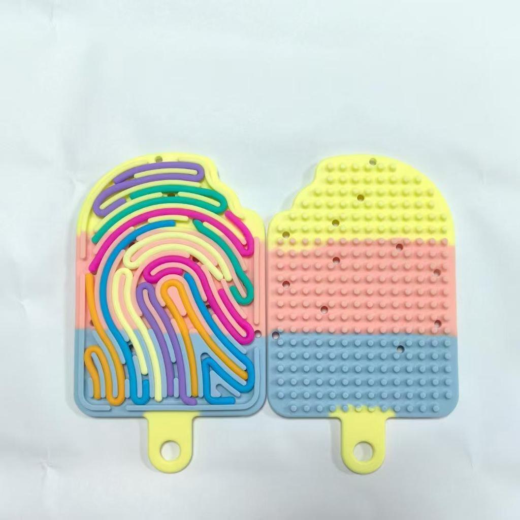 Kids' Space-Themed Sensory Ice Cream Puzzle Board