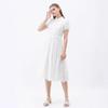 Summer New Waisted Lace Polo Dress, Elegant Fashion Casual Dress for Women European American Crossbody Apparel