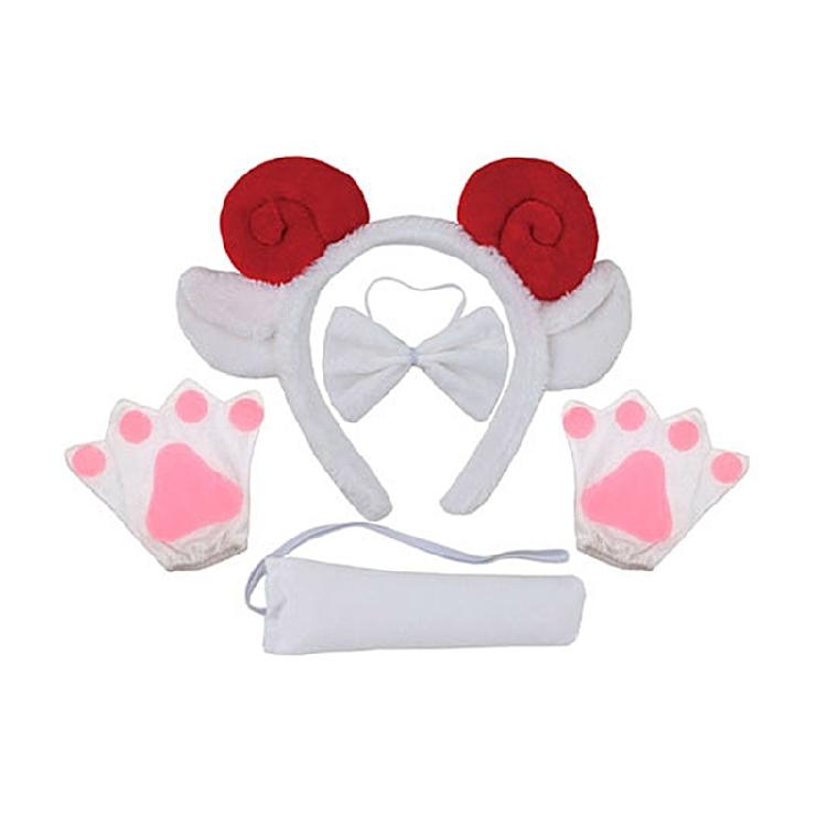 Kids Animal Costume Sheep Ears Headbands Bowtie,Tail,Tutus Glove 1/3/4/5pcs