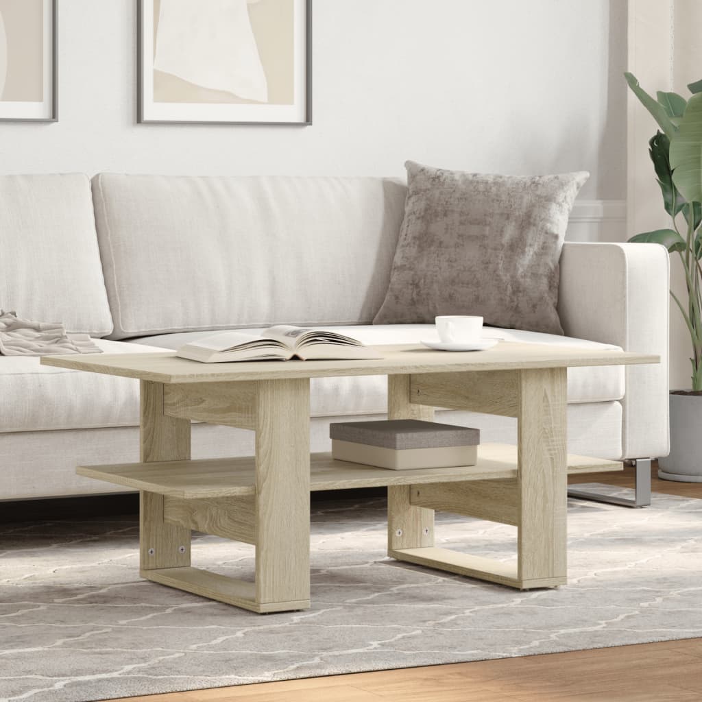 Side Table In Sonoma Oak Finish 102 X 55 X 42 Cm Engineered Wood