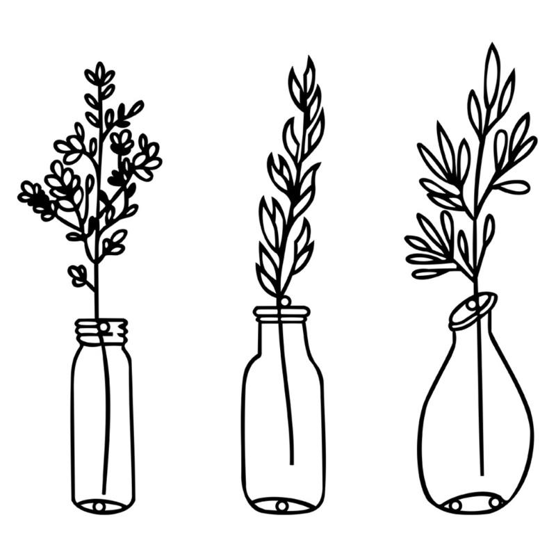 Flower Vase Wall Decorations Metal Flower Vase Sculpture HollowOut Wall Sign Sculpture Hangings Decorations for Bedroom