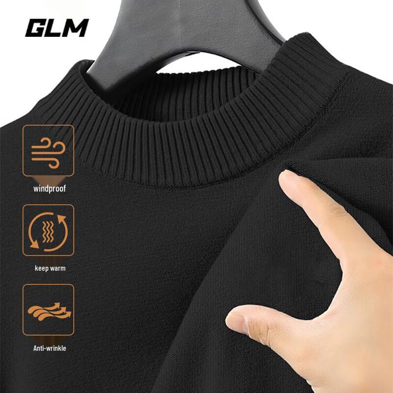 

GLM Men s Solid Color Round Neck Knitted Sweater 2XL