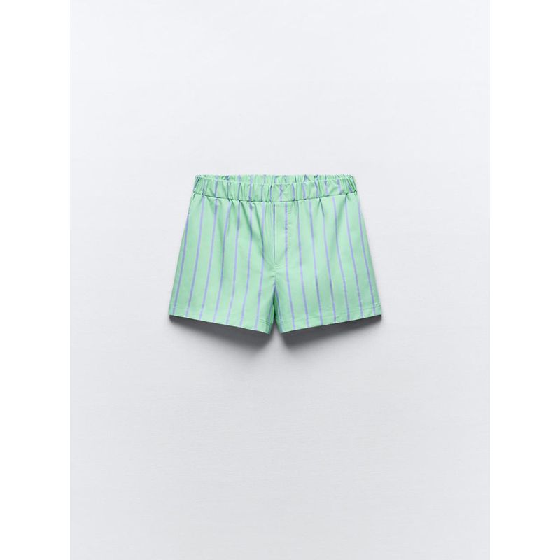 

Za2024 Summer New Product Women s Clothes Fashion All-Match Boxer High Waist Stripes Casual Shorts 3067426 500 Green L