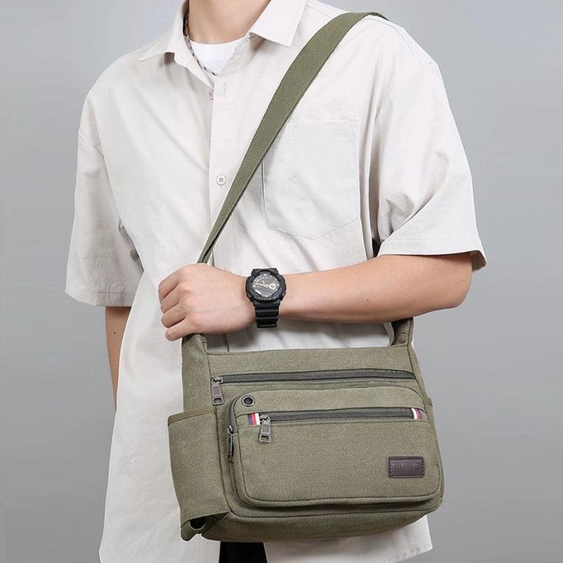 New Tool Kit Industrial Work Bag Wear-resistant Construction Site Shoulder Bag Messenger Bag Large-capacity Multi-Compartment Travel Bag Canvas Bag