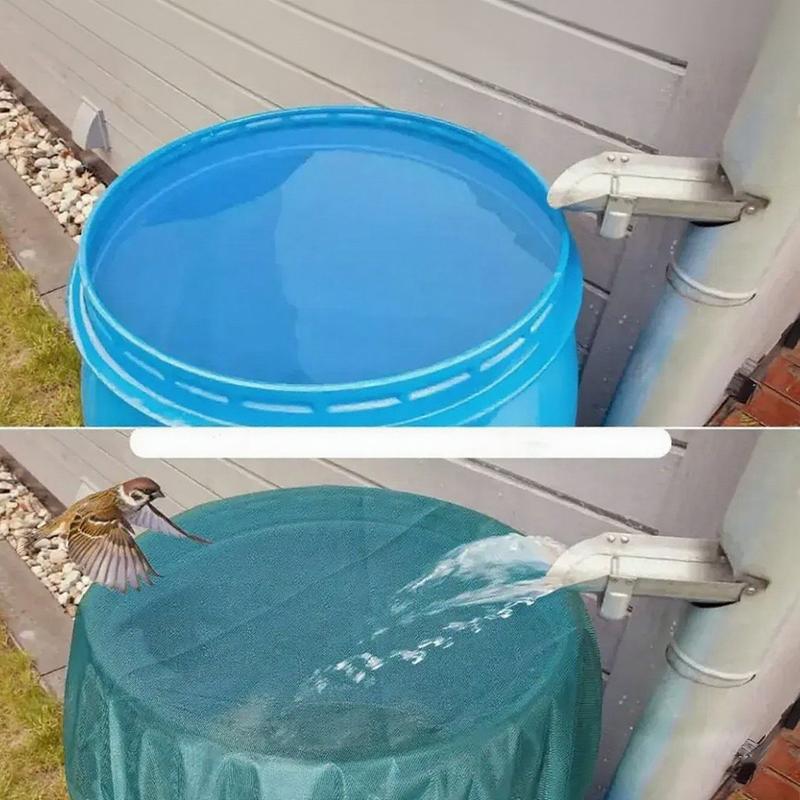 Green Mesh Cover Netting Rain Barrel Cover Anti-fall Leaves Filter Net For Rain Water Collection Bucket Outdoor Water Filter Net