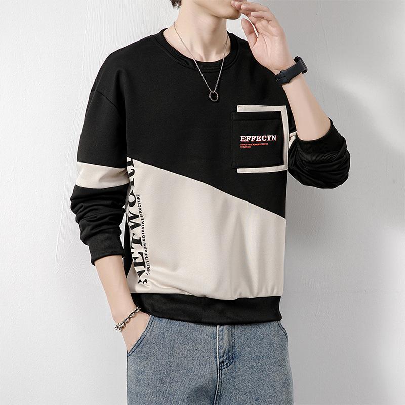 Spring and Autumn New Trendy and Handsome Sweatshirts for Men, Loose and Versatile, Casual Sports Pullovers, Long-sleeved Tops, T-shirts for Men
