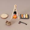 1/12 Miniature Camping Scene Set With Baking Pan For Doll House Outdoor Picnic Scene Accessories And Kids Roleplay Craft