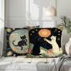 Cat, Moon, Star Pattern Digital Printing Pillow Cover Short Plush Suitable Living Rooms Bedrooms Sofas Throw Cushion Cover