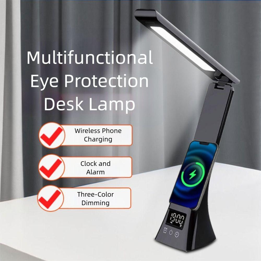 Dimmable Wireless Charging Desk Lamp Folding Design Eye-care Desk Lamp  Office Use