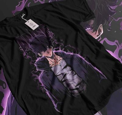 Solo Leveling anime t-shirt, sung jinwo, donkere soldaat, arise lot