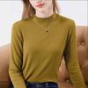 Snail Fashion Solid Color Round Neck Long-sleeved T-shirt Autumn and Winter Korean Version Warm and Slim Double-sided Velvet Bottoming Shirt