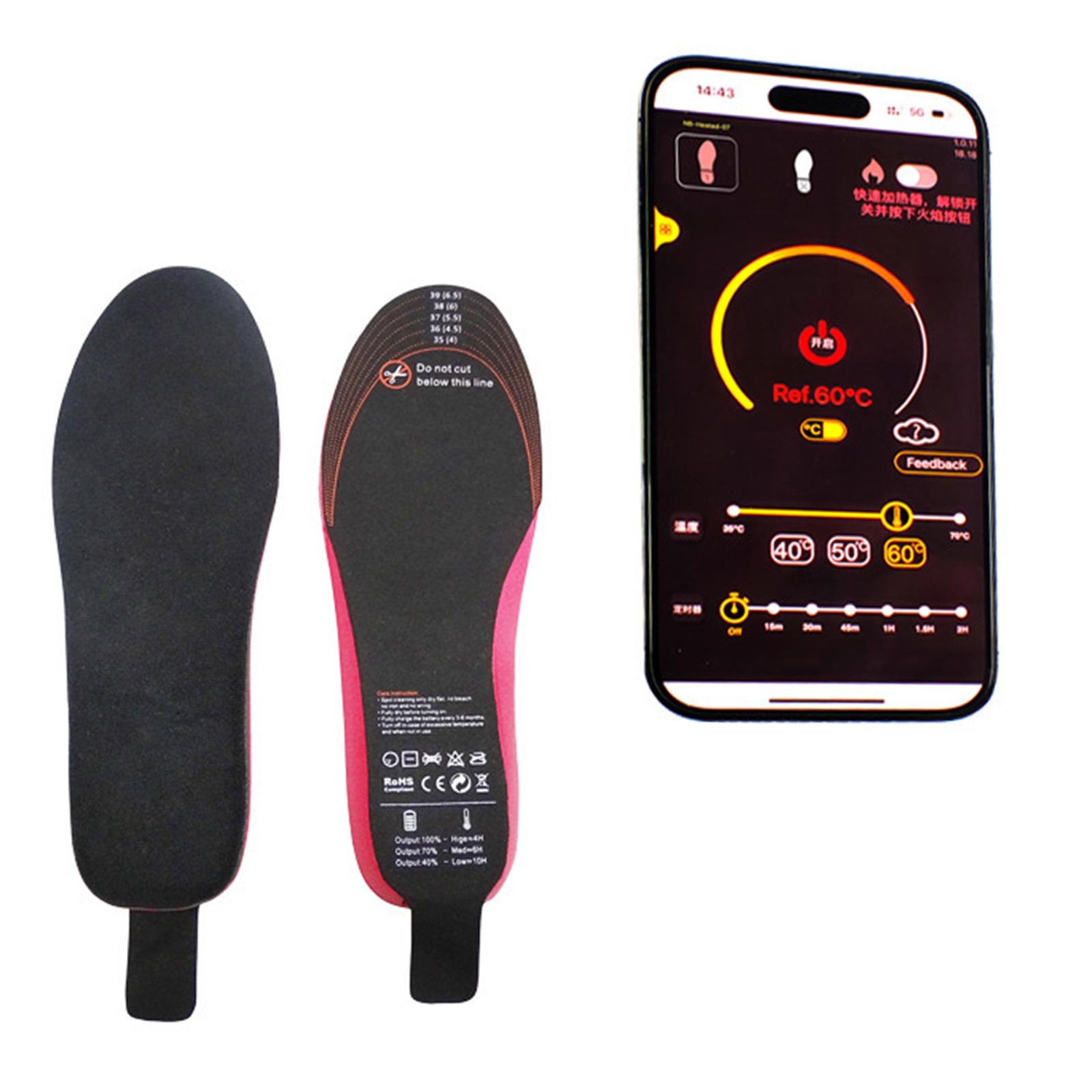

Electric Heated Insoles, Rechargeable Electric Heated Shoe Pad Winter Foot Warmer for Women Man, Cut in Different Size 41 to 46