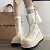 Platform Chunky Style Women Ankle Boots Fashion Autumn Winter Ladies Thick Bottom Short Booties