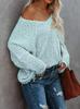 2025 Winter Strick-Lochmuster Pullover: Damen Freizeit Pullover Unifarben Lockerer Schnitt