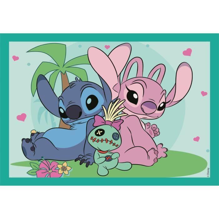Puzzle 4 en 1 Stitch, Pour enfants à partir de 3 ans, Thème dessins animés, CLEMENTONI