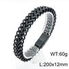 Hand Jewelry, Simple Personalized Woven Double-Row Front And Back Keel Flat Buckle Titanium Steel Men'S Bracelet